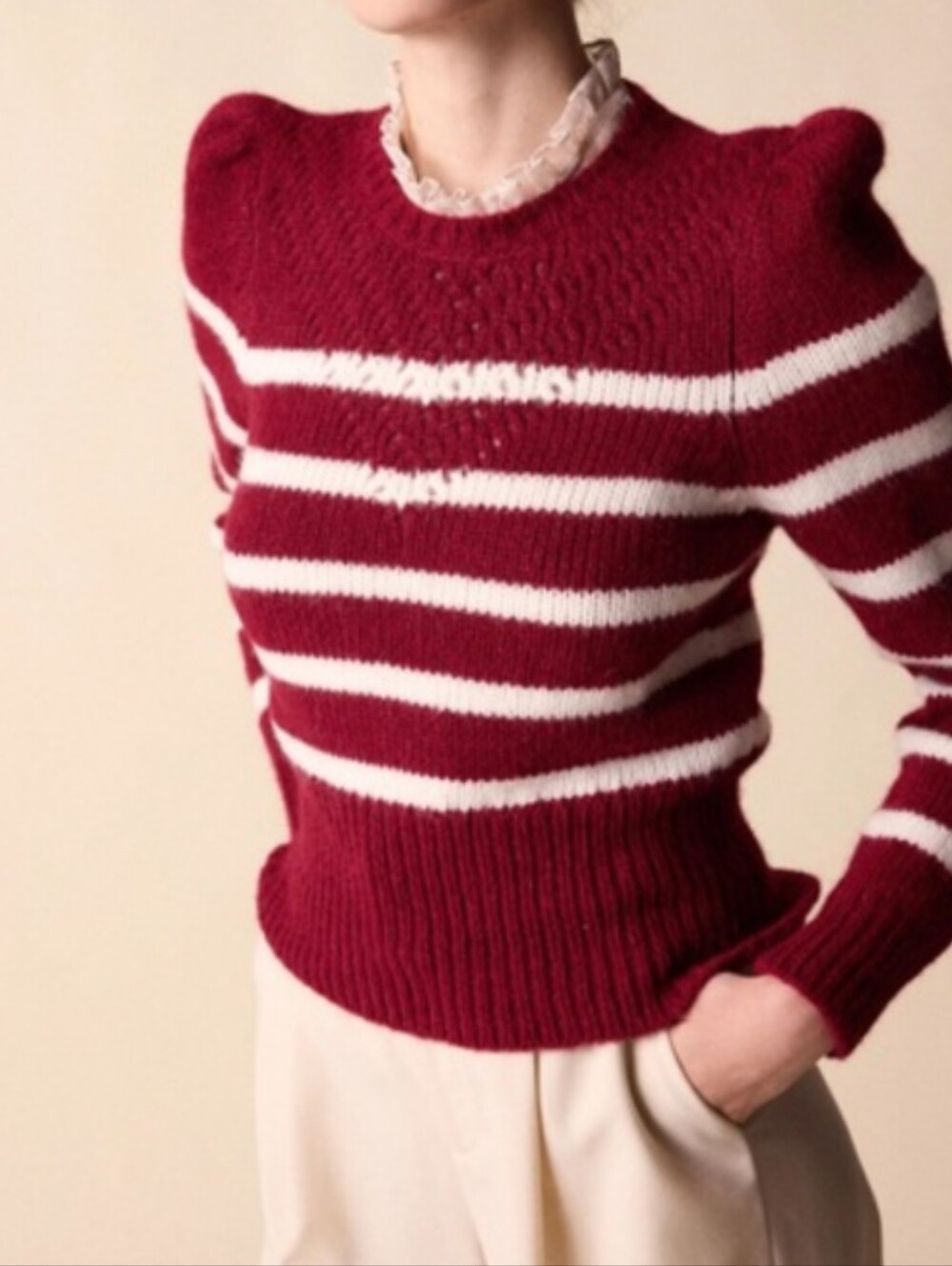 NEW St. Roche Sissy Sweater In Berry Stripe